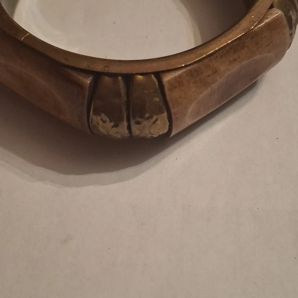 Gold and Brown Wearable Tech Bracelet
